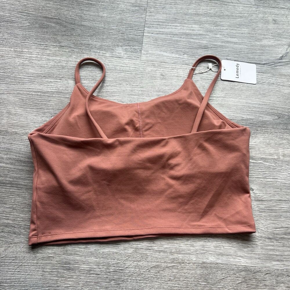 Lemedy Women Padded Sports Bra Fitness‎ dark orange Workout Running yoga NWT XL - Picture 4 of 7
